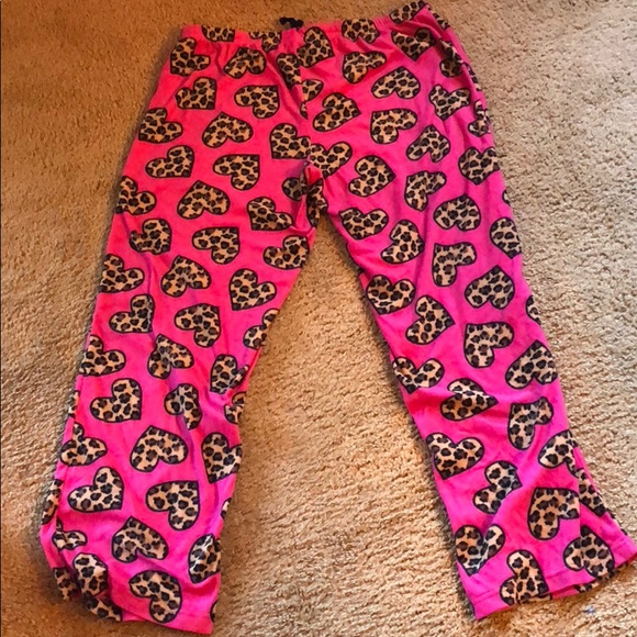 Pink with cheetah hearts sweatpants/pj pants - Picture 4 of 4
